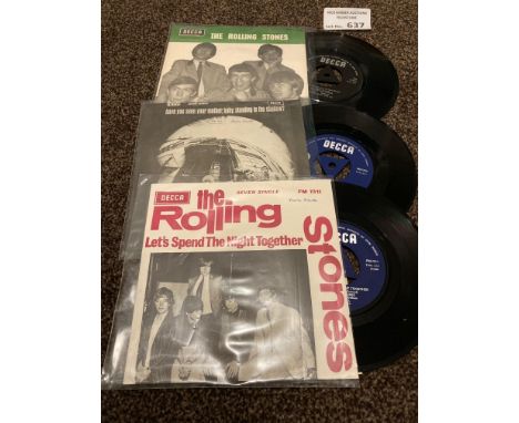 Records: Rolling Stones 7'' singles Rhodesia/South Africa original issues x 3 all in superb - excellent barely played issues