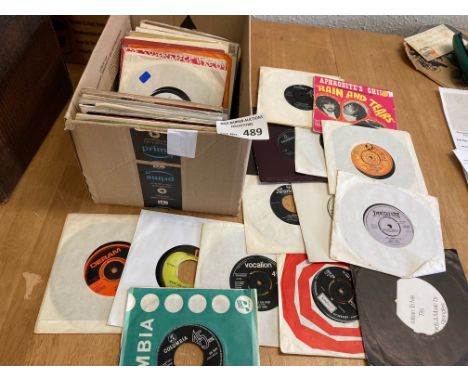 Records: A nice box of 60+ 45's to include The Who, Hendrix, Small Faces, The Essex, Intruders etc.