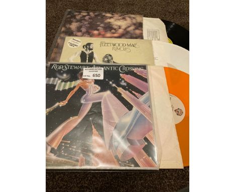 Records: (3) Pink Floyd Obscured by clouds . Fleetwood Mac Rumours White Vinyl, Rod Stewart Atlantic Crossing orange vinyl al