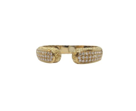 Circa 1970 A diamond and 18 carat gold bangle set to the front with 54 brilliant cut diamonds  Weight: Approx.&nbsp;51.6 gram