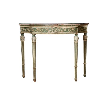 Italian 18th Century A marble and painted gesso console table The marble with a crack to the top Provenance: The Sloane Club 