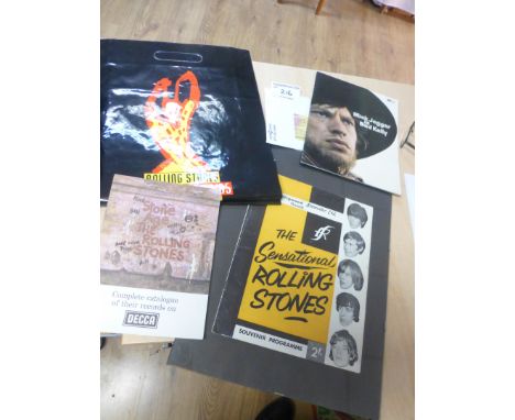 Records : Memorabilia - Rolling Stones - nice collection 1960's tour prog, decca catalogue bubble gum voodoo lounge prog &amp