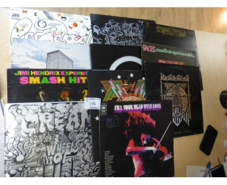 Records : A super collection of 12 rock LP's inc original pressings inc. Cream, Kinks, Hawkwind, The Who, Faces, Hendrix &amp