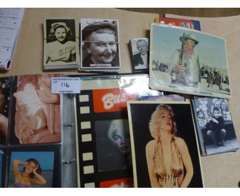 Postcards : Album &amp; loose cards - film vintage / modern includes many pics of Marilyn Monroe - mostly repro.