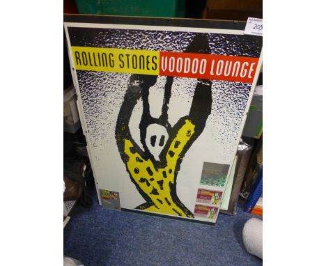 Records : Poster - Rolling Stones - Voodoo Lounge poster in frame with tickets within also in fine condition