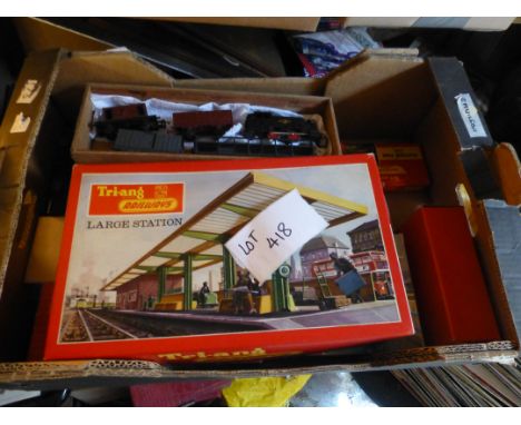 Diecast : Railway - Triang - railway related items all accessories i.e.station, ticket office, mail van set etc
