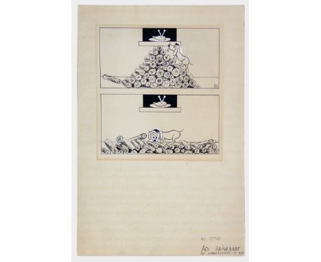 Ad Reinhardt – Ohne TitelTusche und Deckweiß. 1940er Jahre. 37,7 x 25,2 cm. Monogrammiert, signiert und mit der Künstleradres