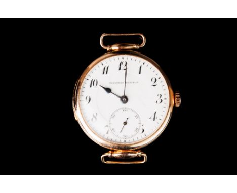  Tavannes Watch CO, Gold 56.Period of the reign of Emperor Nicholas II. Movement with five ruby stones. The watch is fully fu