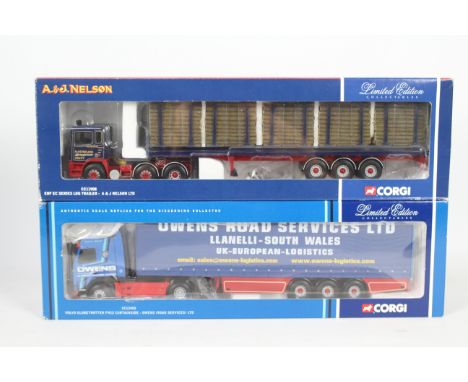 Corgi - Two boxed Corgi Limited Edition 1:50 scale diecast trucks. Lot consists of Corgi CC11908 ERF EC Series Log Trailer 'A