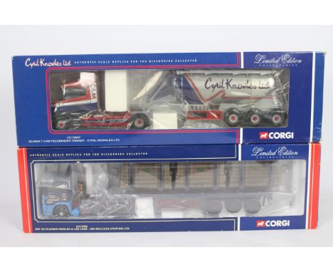 Corgi - A pair of boxed Corgi Limited Edition 1:50 scale diecast trucks. Lot consists of CC11905 ERF EC Flatbed Trailer &amp;