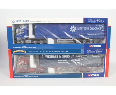 Corgi - A pair of boxed Corgi Limited Edition 1:50 scale diecast trucks. Lot consists of CC13109 Volvo F88 Tautliner 'Andrew 