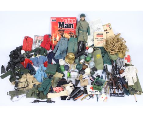 Palitoy, Hasbro, Action Man - A large collection of unboxed Action Man accessories including uniform parts, a variety of weap