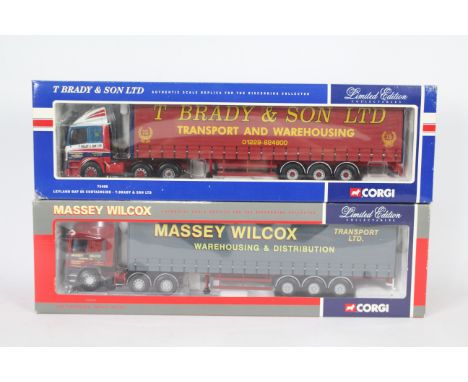 Corgi - Two boxed Corgi Limited Edition 1:50 scale diecast trucks. Lot consists of Corgi #75408 Leyland DAF 85 Curtainside 'T