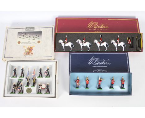 Britains - 3 x boxed sets of soldiers, Band of The Life Guards # 00157, Scots Greys # 00075, The Drum And Bugle Team of Fleet