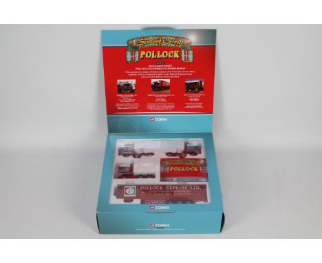 Corgi - A boxed Limited Edition 1:50 scale Corgi CC99130 'Scotland's Finest - Pollock (Scotrans) Ltd' set. The set contains t