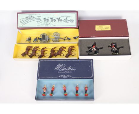 Britains - 3 x boxed sets of soldiers, 17th Light Dragoons # 17539, Band Of The Life Guards # 00157 and Union Gun, Limber &am