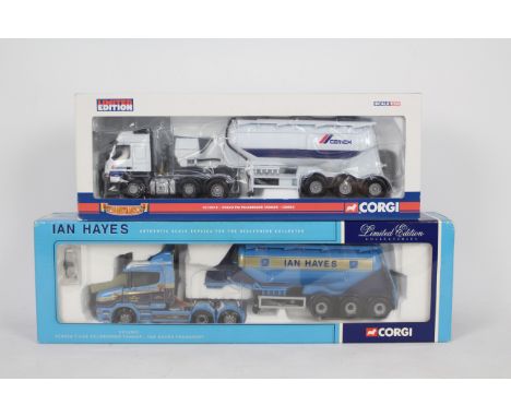 Corgi - Two boxed Limited Edition 1:50 scale diecast trucks from Corgi. Lot consists of 'Hauliers of Renown' CC13518 Volvo FM