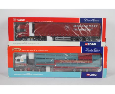 Corgi - Two boxed Corgi Limited Edition 1:50 scale diecast trucks. Lot consists of CC1222 Scania 4 Series Livestock Transport