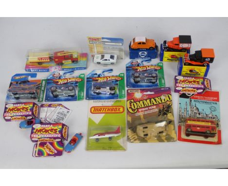 Hot Wheels, Matchbox, Norev, Mokes - A boxed / carded collection of 15 diecast vehicles mainly 1:64 scale and similar. Lot in