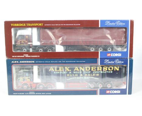 Corgi - Two boxed Corgi Limited Edition 1:50 scale diecast trucks. Lot consists of CC12414 Volvo FH Bulker 'Alex Anderson'; w