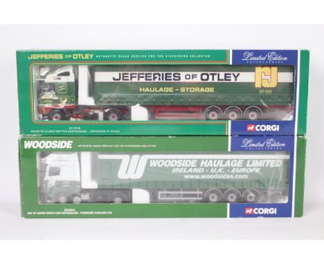 Corgi - A pair of boxed Corgi Limited Edition 1:50 scale diecast trucks. Lot consists ofCC13214 DAF XF Super Space Cab Curtai