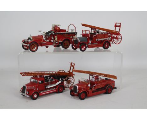 Signature Series - 4 x vintage Fire Engines in 1:43 scale including a 1921 Dennis N Type, a 1934 Leyland Fk1, a 1923 American