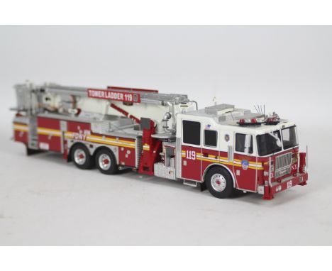 Fire Replicas - An unboxed limited edition FDNY Seagrave Attacker 95 foot Aerialscope II model in 1:50 scale # FR009-119. Thi