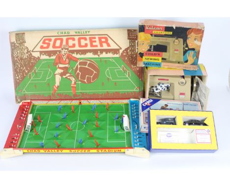 Chad Valley - Vulcan - Corgi - A boxed Chad Valley Soccer game # 1094,  boxed Vulcan Countess childs sewing machine and a box