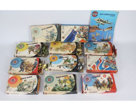 Airfix - A collection of 11 boxes of 1:32 scale plastic soldiers from Airfix. Lot includes Airfix #51468 German Mountain Troo