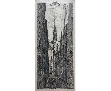Charles Meryon (French 1821-1868): 'La Rue des Chantres - Paris' (Delteil 17; Schneiderman 85), etching pub. 1862, state iv/v