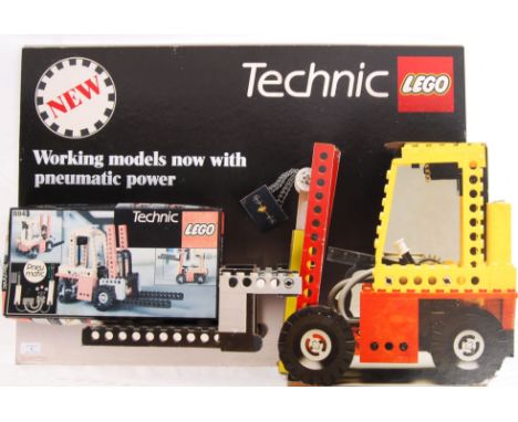 A rare original 1980's (1984) Lego Technic point of sale shop display motorised sign for set 8843 ' Fork Lift Truck .' Cardbo