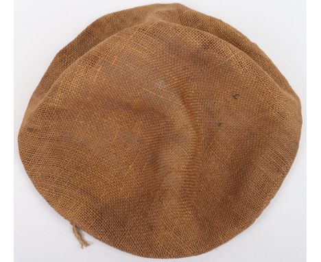 Sacking Cover for WW1 British Steel Helmet, well made sacking cover for placing on a British WW1 steel helmet. The interior o