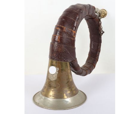 Third Reich Hunting Association (Reichsbund Deutsche Jägerschaft) Horn Bugle, fine example of a brass and nickel plated hunti