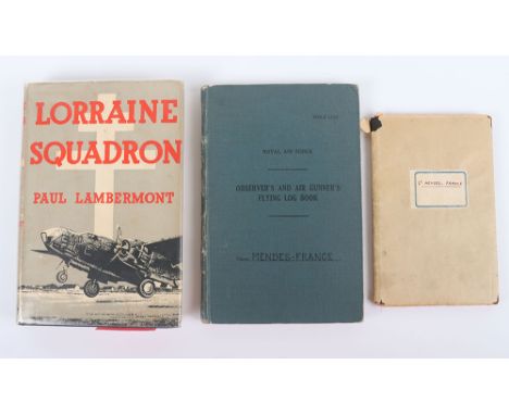 Historically and French Nationally Important Log Book Set of Captain Pierre Mendès-France, Free French Air Force, No342 Lorra