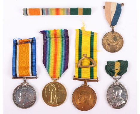 Great War Territorial Long Service Medal Group of Four to the 1/7th Hampshire Regiment, British War and Victory medals, “3051