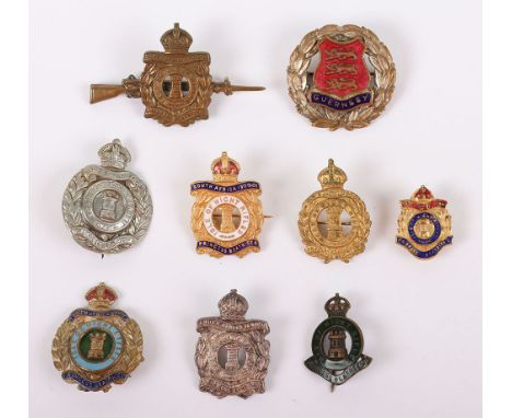 Selection of Princess Beatrice’s Isle of Wight Rifles Sweetheart Brooches, interesting grouping of mostly brass and enamel ex