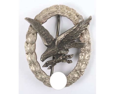 WW2 German Luftwaffe Radio Operator / Air Gunner Qualification Badge by C E Juncker Berlin, very good example of an early ‘J1