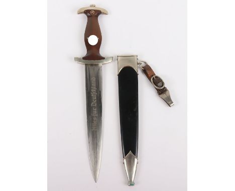 Third Reich NSKK (Nationalsozialistisches Kraftfahrkorps) Dress Dagger by Ernst Dirlam, dark brown wood grip with nickel silv