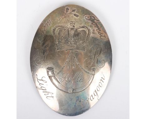 Rare New Forest Light Dragoons Officers Hallmarked Silver Shoulder Belt Plate 1794-1801, superb example of a hallmarked silve