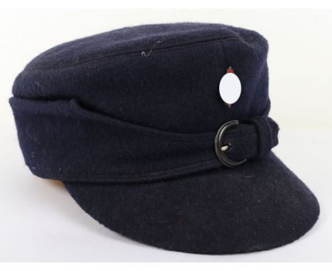 Third Reich Hitler Youth Winter Pattern Field Cap, fine blue wool cap in the typical style of the Hitler Youth. Enamel HJ dia
