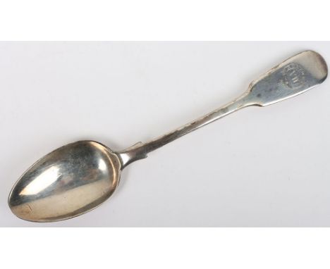 1848 Hallmarked Silver 7th (Royal Fusiliers) Regiment of Foot Spoon, fine example of a tea spoon with hallmarks for London 18