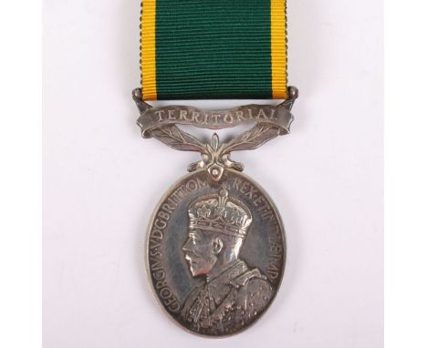 George V Efficiency Medal to the 6th Hampshire Regiment, with Territorial suspender, awarded to “5492584 PTE. J.A. FLOOD 6-HA