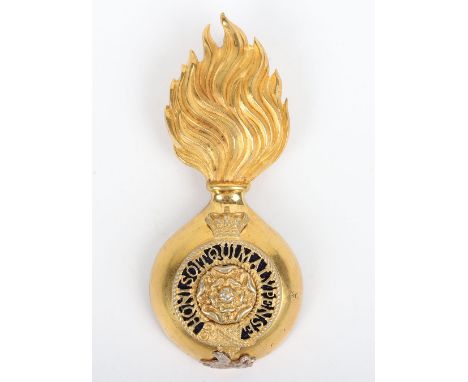 EIIR Royal Regiment of Fusiliers City of London Officers Forage Cap Badge, fine quality gilt and enamel officers cap badge wi