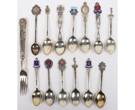 Grouping of Regimental Spoons of British Corps Regiments, including 3x Army Service Corps / Royal Army Service Corps, 5x Roya