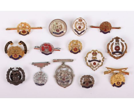 Selection of Hampshire Regiment Sweetheart Brooches, being mostly of WW1 and WW2 interest. Many gilt brass and enamel. Variou