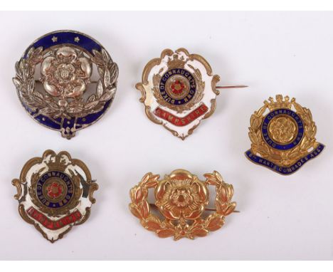 6th Duke of Connaught’s Own Hampshire Regiment Sweetheart and OCA Badges, fine gilt brass and enamel badges with pin fittings