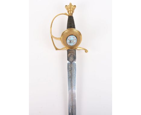 H.M. Tower of London Novocentenary (1078 – 1978) Sword, straight blade 80cms by Wilkinson sword, etched with Her Majesty’s To
