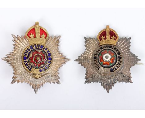 Hampshire Regiment Officers Cap Badge, being silver gilt and enamel starburst cap badge with brooch pin fitted to the reverse
