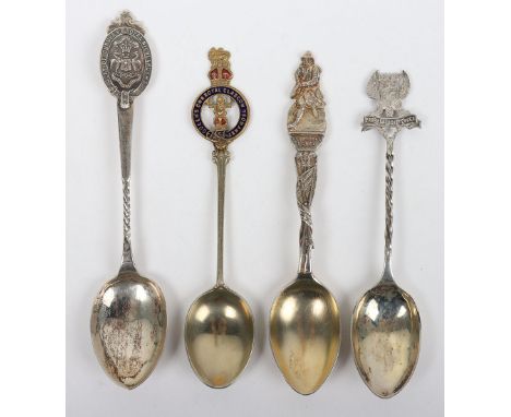 Grouping of Regimental Spoons of Scottish Interest, including a hallmarked silver presentation spoon for the City of Dundee V