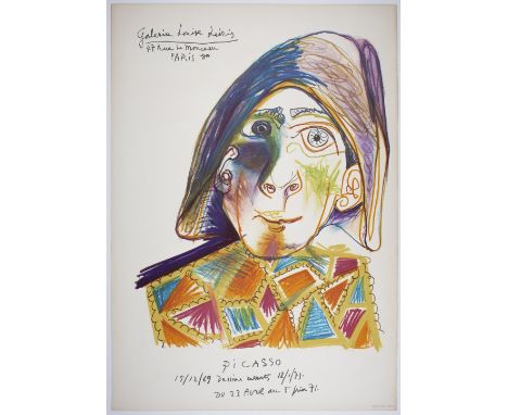 PABLO PICASSO (1881 Málaga – 1973 Mougins), nach Le Harlequin Farblithographie auf Arches-Velin. 1971. 75,6 x 53,7 cm. Czwikl